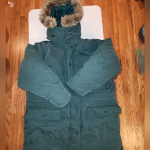 LL Bean Womens Down Baxter State Parka SZ XL Green